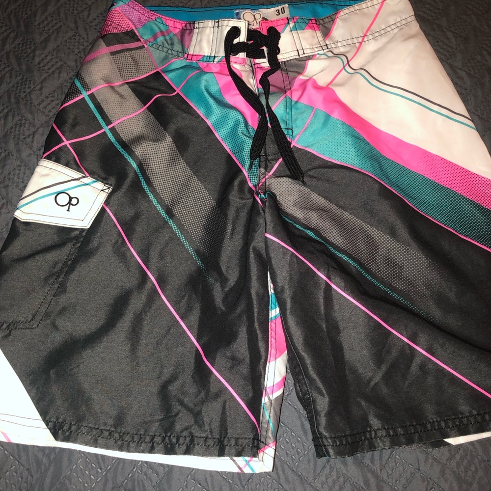 OP Teal and Black Board Shorts